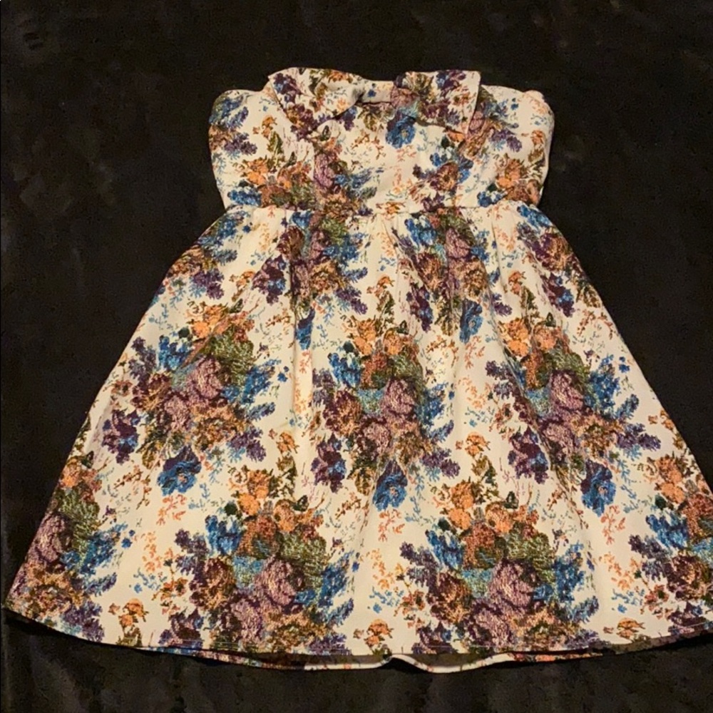 Embroidered look floral dress